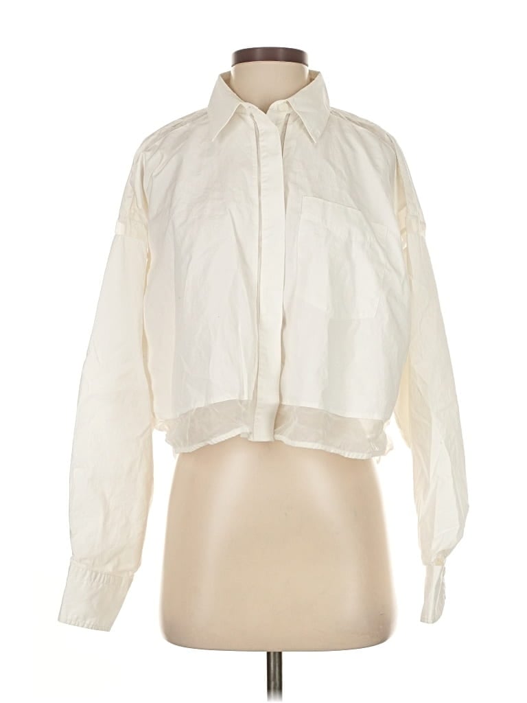 Pre-owned Rag & Bone Long Sleeve Blouse In White