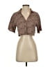 Kirious Animal Print Brown Short Sleeve Blouse Size S - photo 1