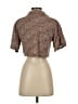 Kirious Animal Print Brown Short Sleeve Blouse Size S - photo 2