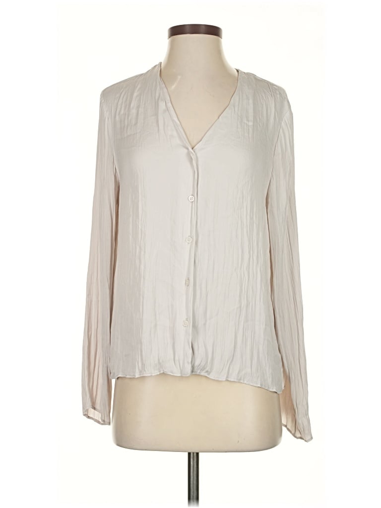 Pre-owned J By Joie Long Sleeve Blouse In White