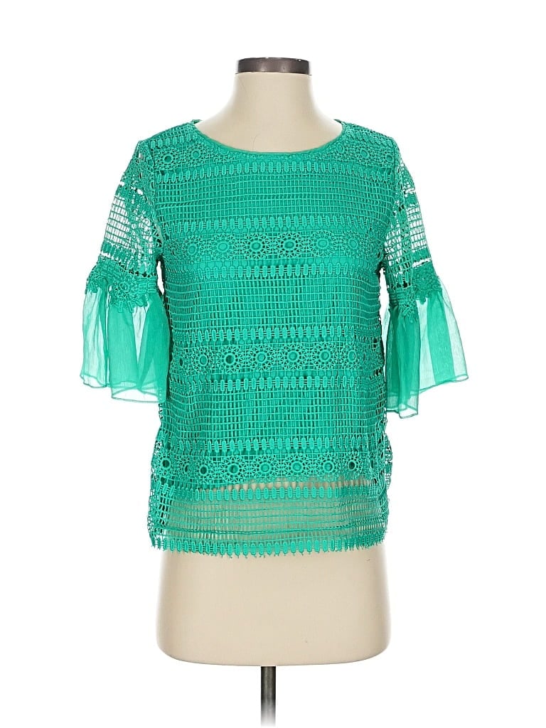 Pre-owned Banana Republic 3/4 Sleeve Blouse In Blue