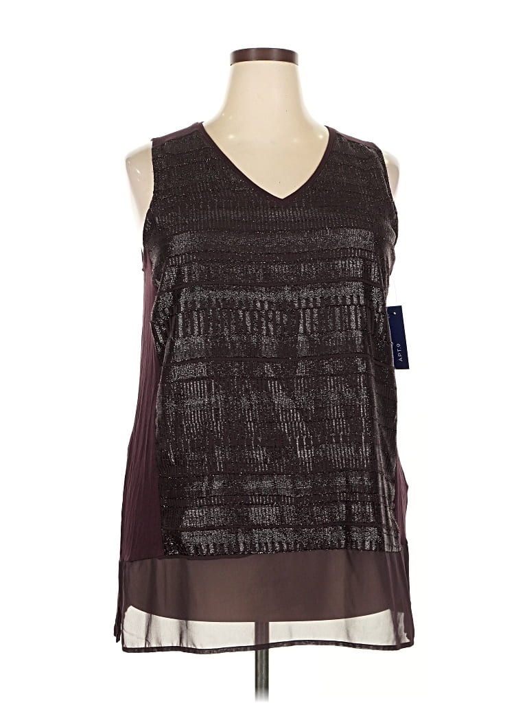 Pre-owned Apt. 9 Sleeveless Blouse In Burgundy
