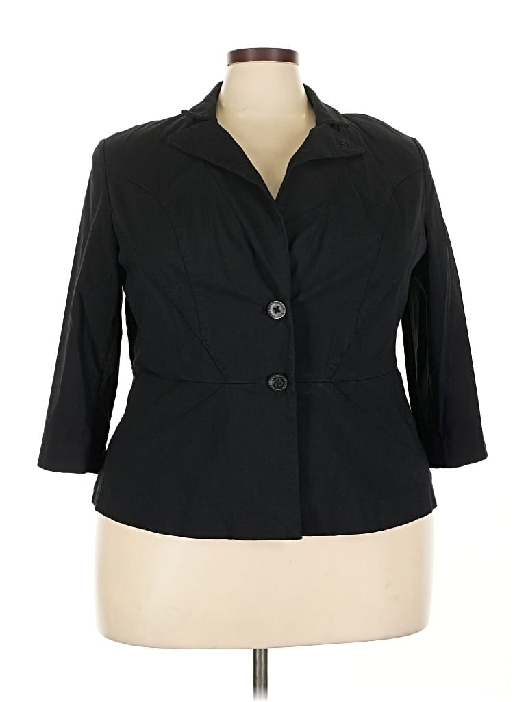 Pre-owned Lane Bryant Blazer Jacket In Black