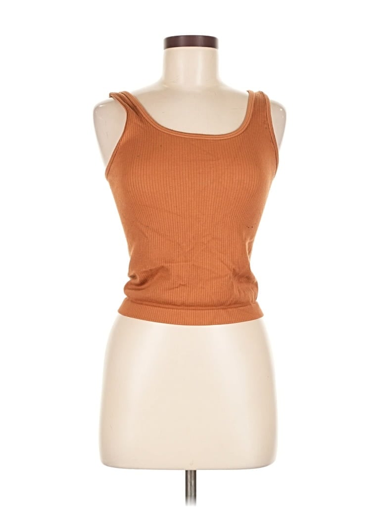 Pre-owned A New Day Tank Top Brown Strapless Neckline Tops