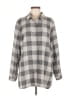 Soft Surroundings Checkered-gingham Gray Long Sleeve Button-Down Shirt Size M - photo 1