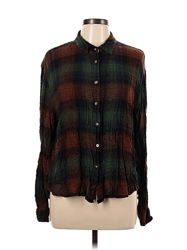 Pre-owned Jane And Delancey Long Sleeve Blouse In Green