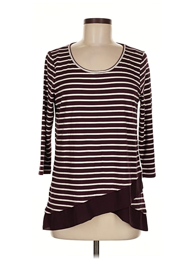 Pre-owned Skies Are Blue 3/4 Sleeve T-shirt In Burgundy