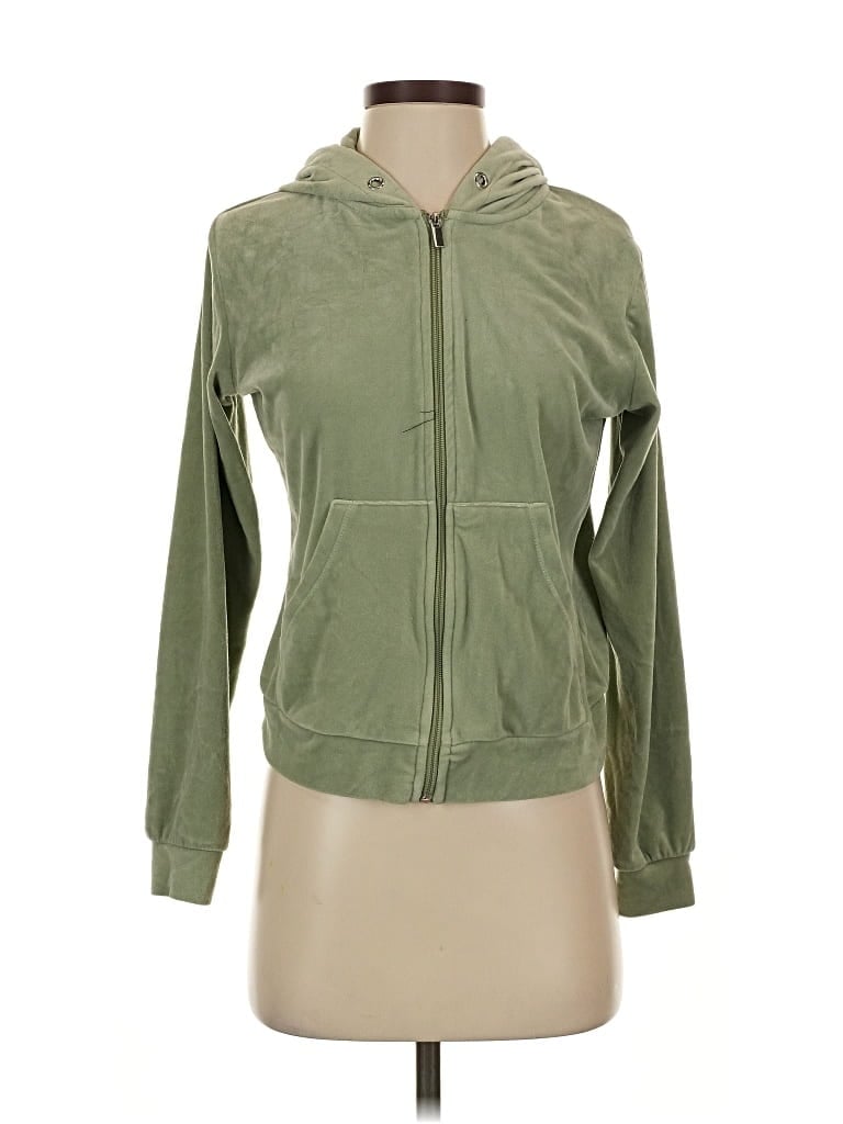 Pre-owned Assorted Brands Zip Up Hoodie In Green