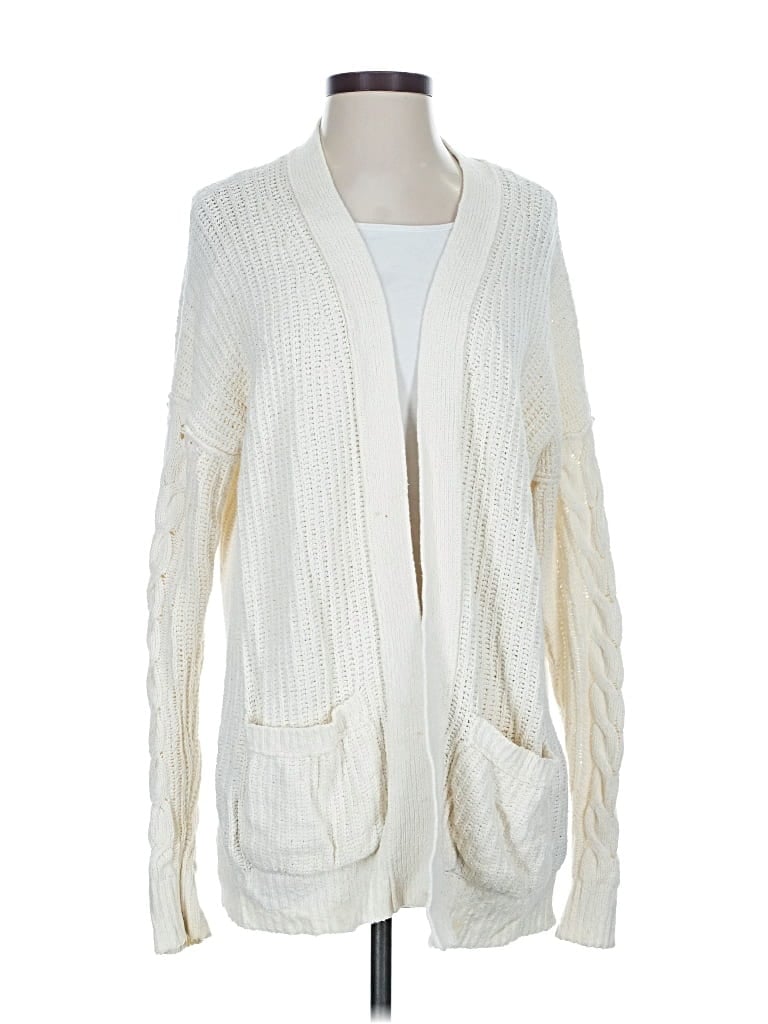 Pre-owned Abercrombie & Fitch Cardigan Sweater In White