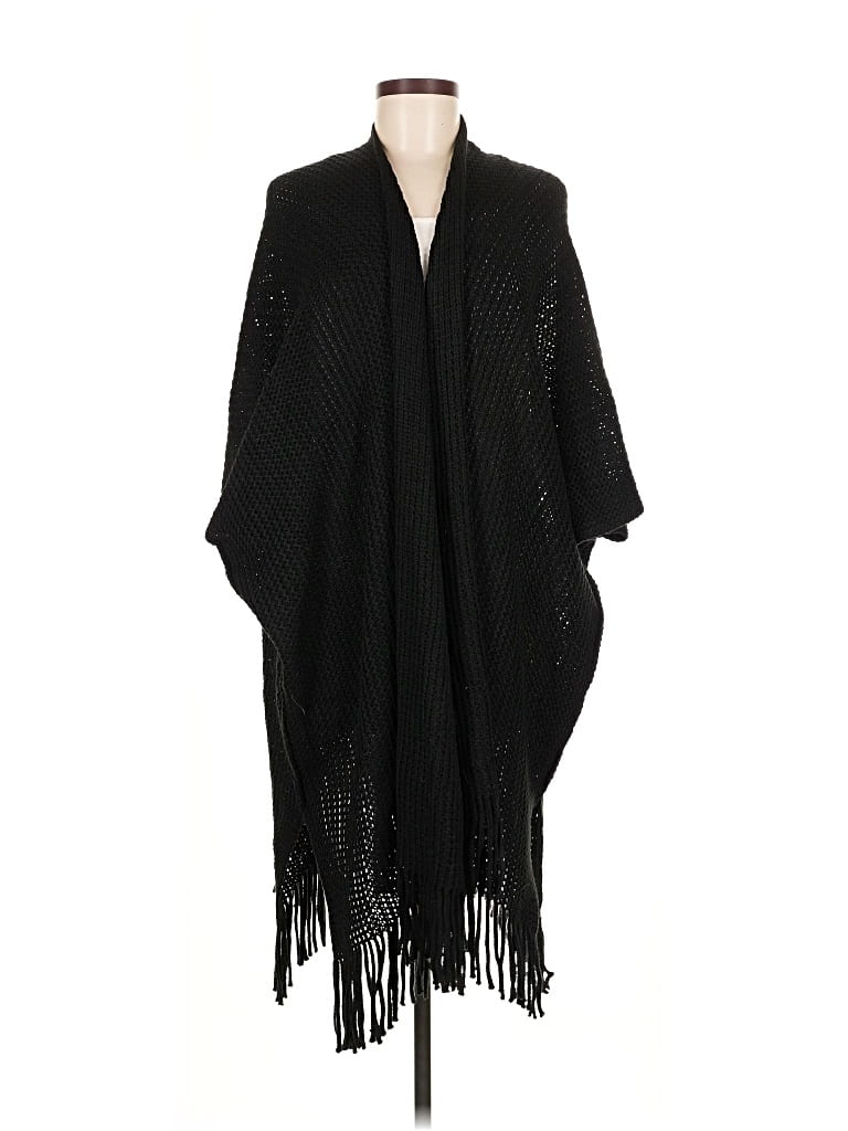 Pre-owned Crown Vintage Poncho In Black