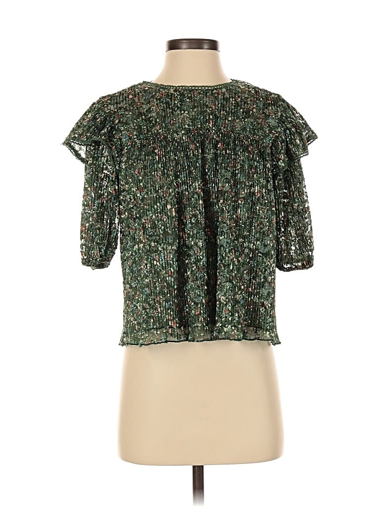 Pre-owned Porridge Short Sleeve Blouse In Green