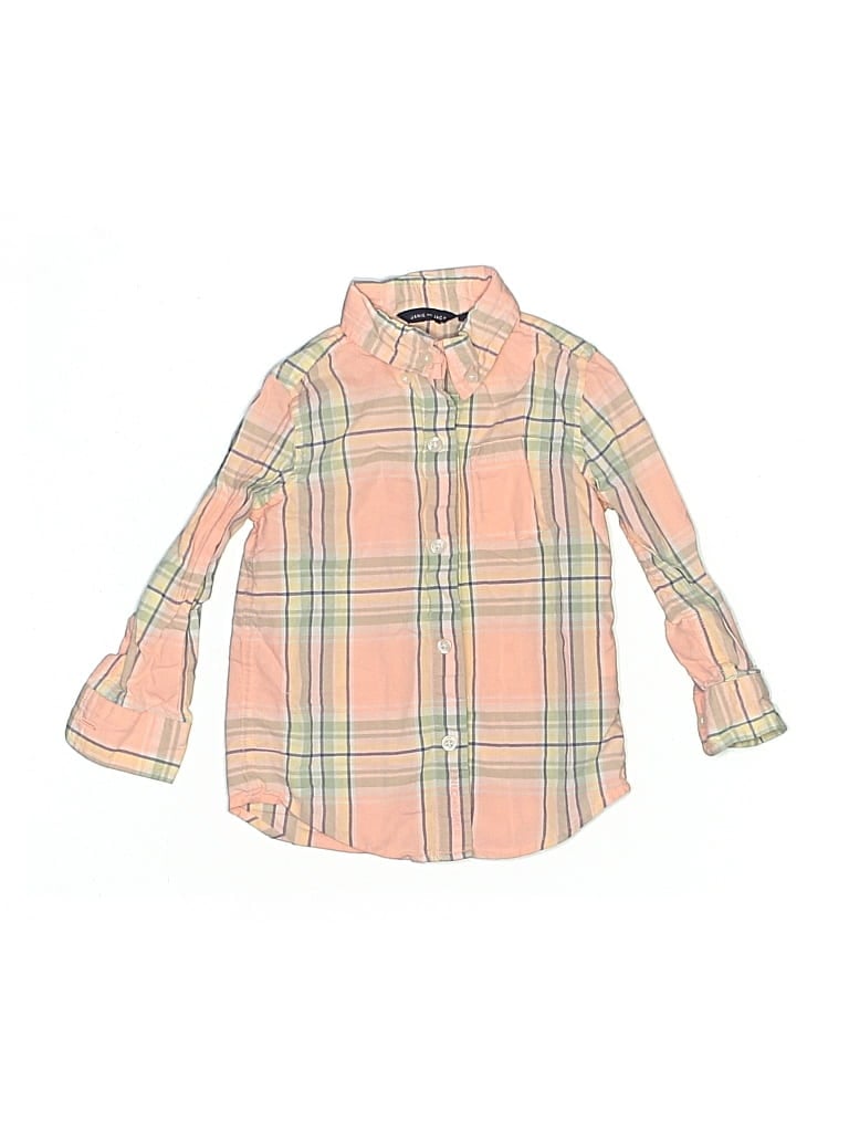 Pre-owned Janie And Jack Kids' Long Sleeve Button Down Shirt In Pink