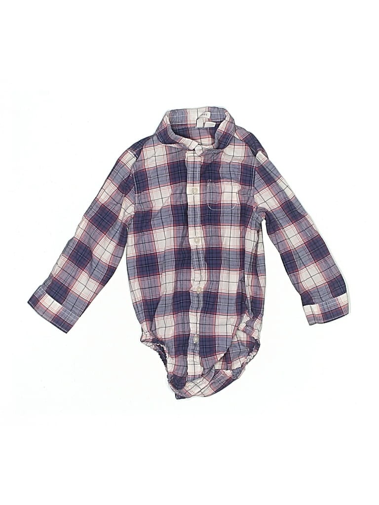 Pre-owned Janie And Jack Kids' Long Sleeve Onesie In Purple