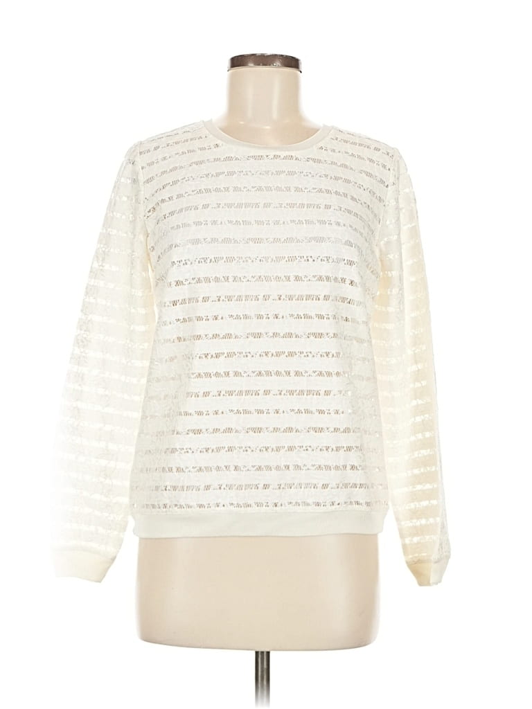 Pre-owned Ann Taylor Pullover Sweater In White