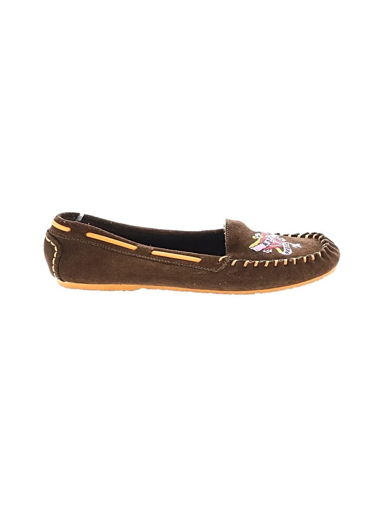 Pre-owned Roxy Flats In Brown