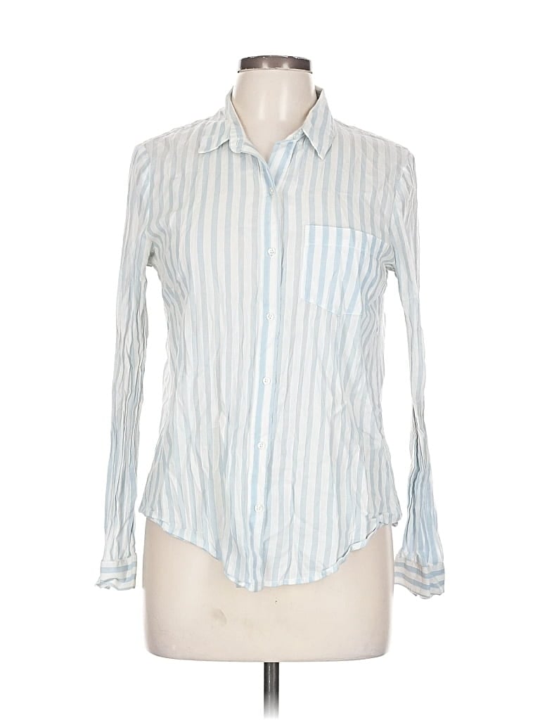 Pre-owned Bdg Long Sleeve Button Down Shirt In Blue
