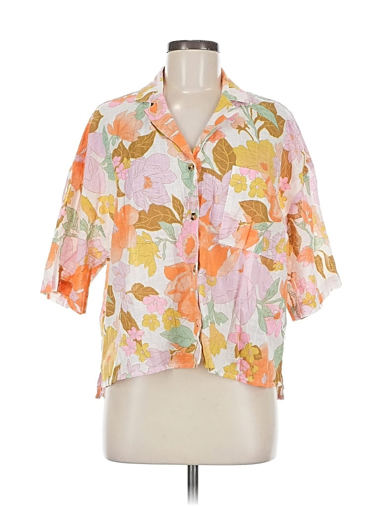 Pre-owned Billabong Short Sleeve Blouse In Orange