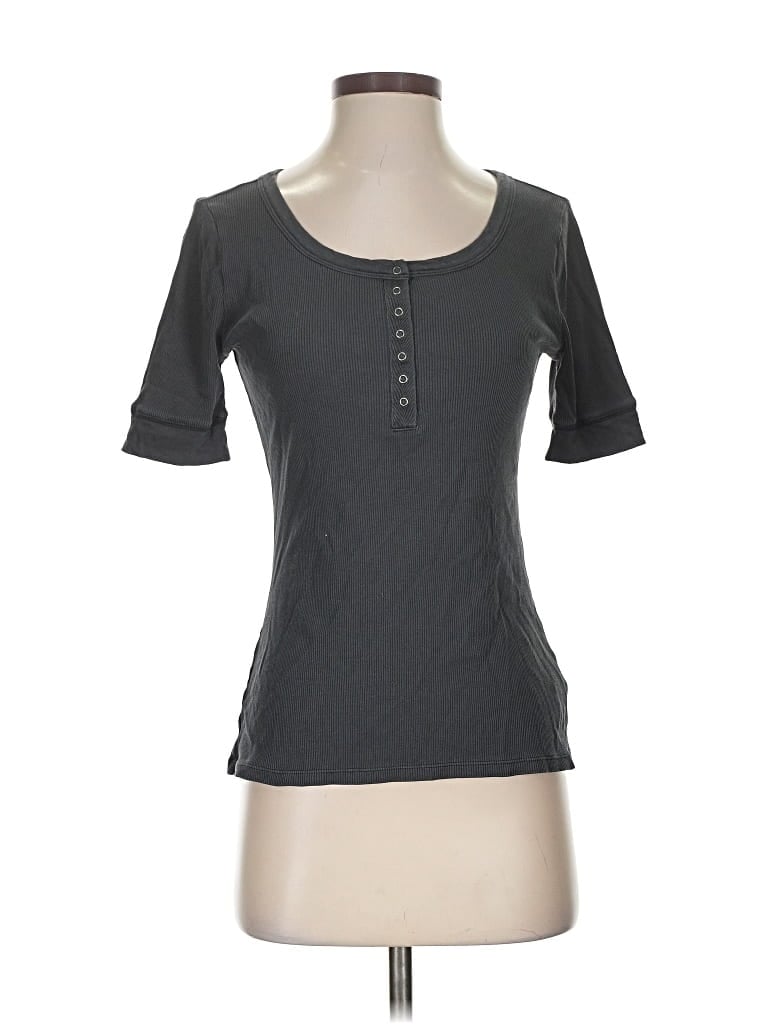 Pre-owned Lucky Brand Short Sleeve Henley Shirt In Gray