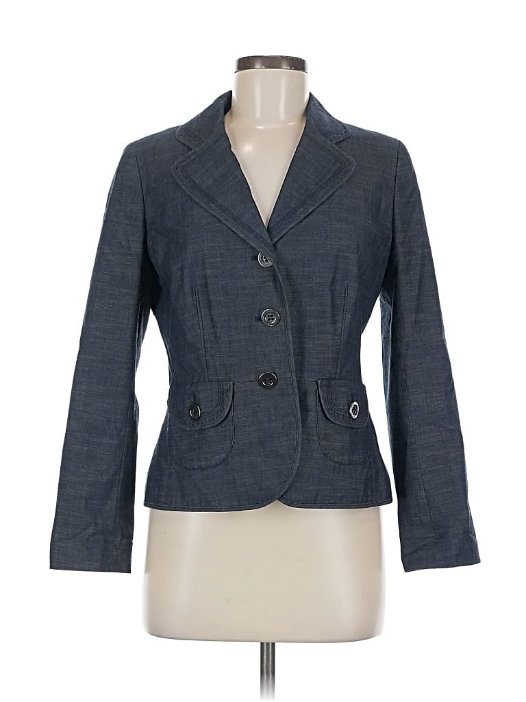 Pre-owned Ann Taylor Loft Blazer Jacket In Blue