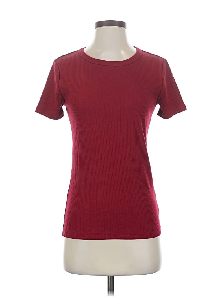 Pre-owned Gap Short Sleeve T-shirt In Burgundy