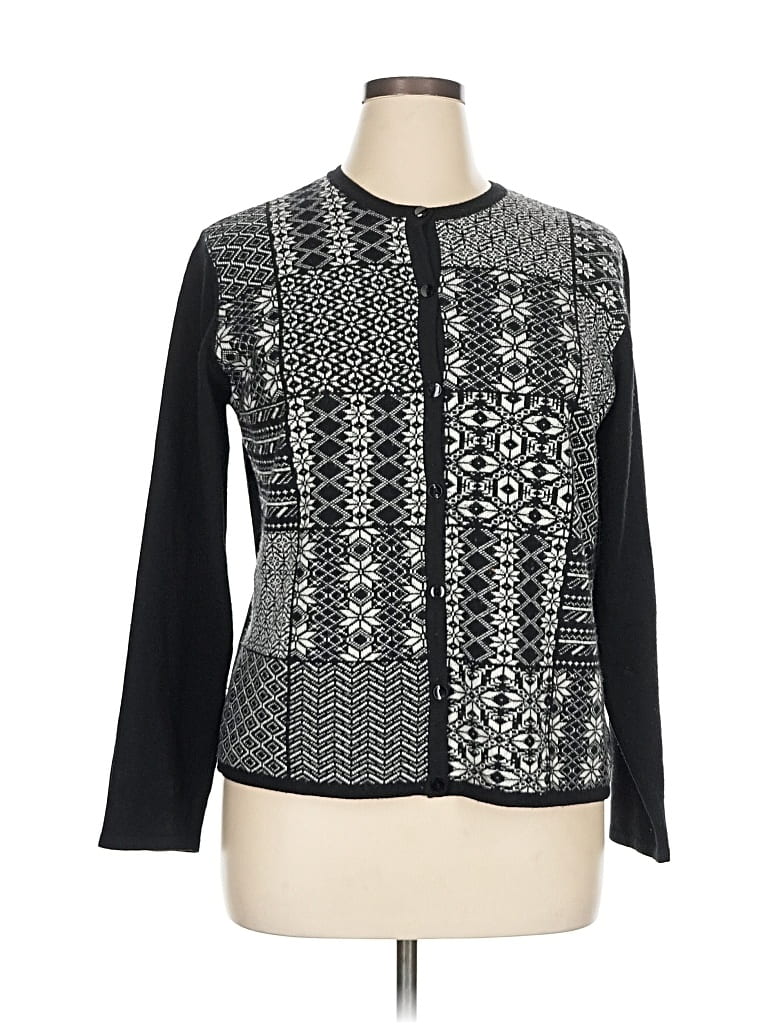 Pre-owned Talbots Cardigan Sweater In Black