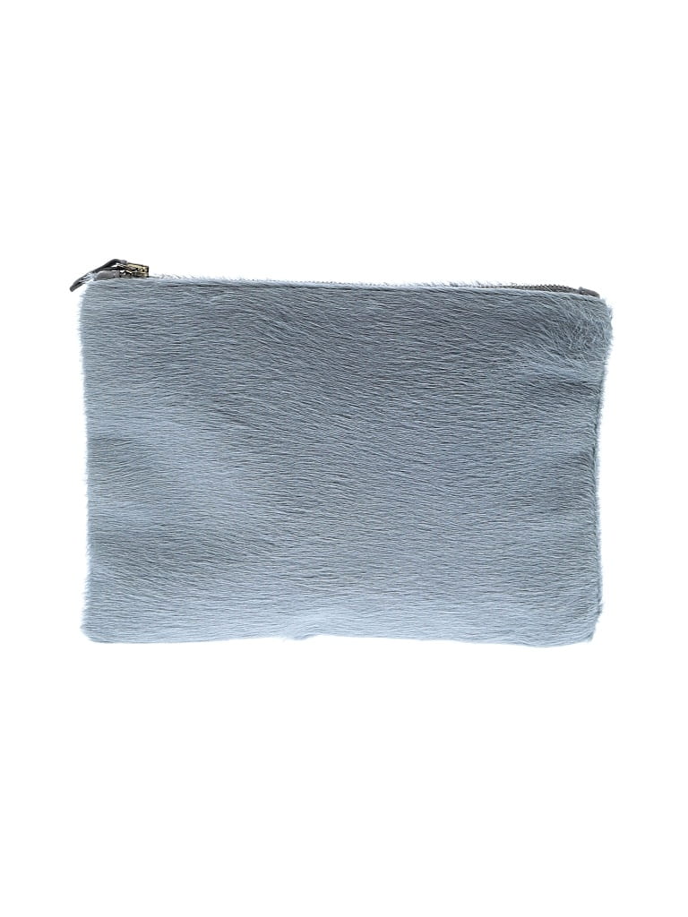 Pre-owned Ceri Hoover Leather Clutch In Gray