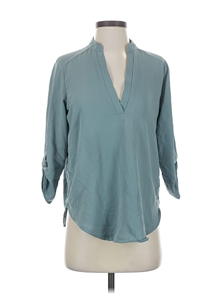 Pre-owned Lush 3/4 Sleeve Blouse In Blue
