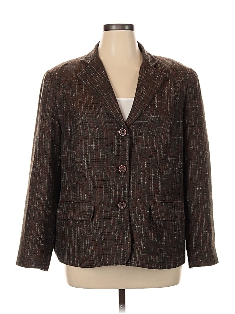 Pre-owned Dressbarn Blazer Jacket In Brown