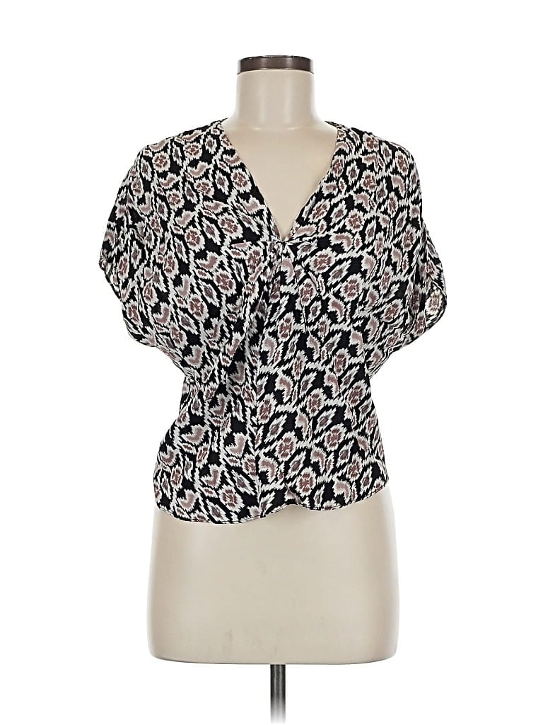 Pre-owned Greylin Short Sleeve Blouse In Black