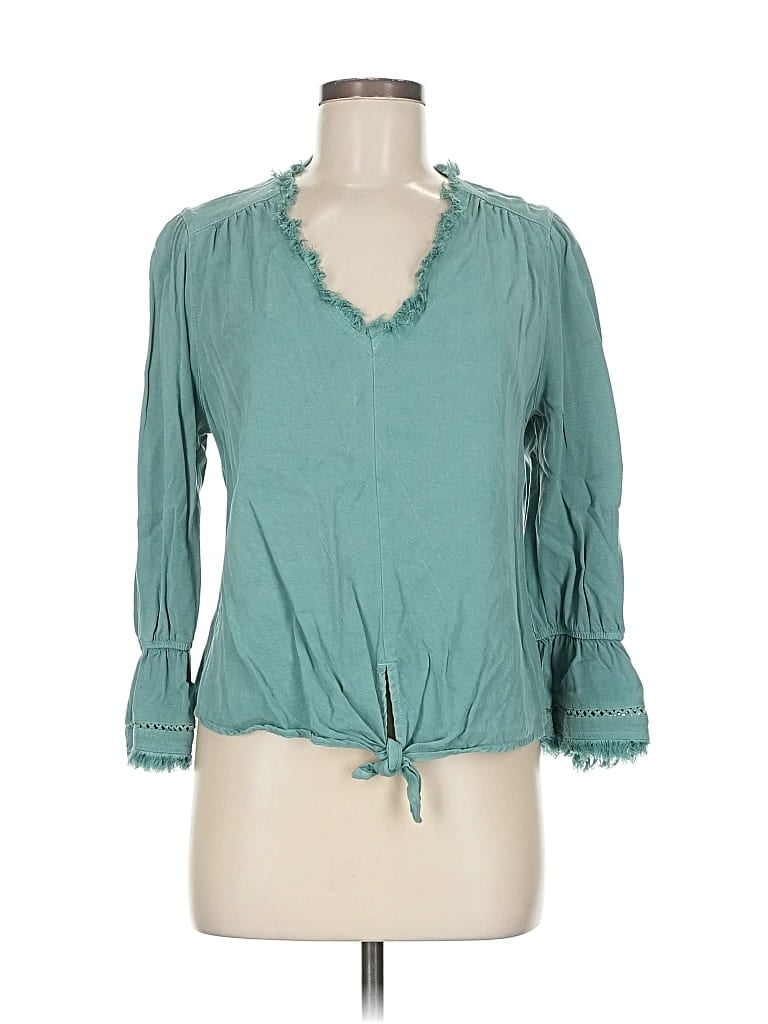 Pre-owned Maven West 3/4 Sleeve Blouse In Blue