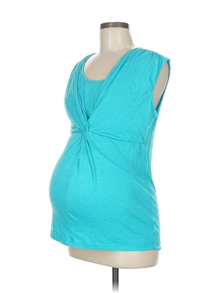 Pre-owned Motherhood Sleeveless Top Teal Scoop Neck Tops In Blue