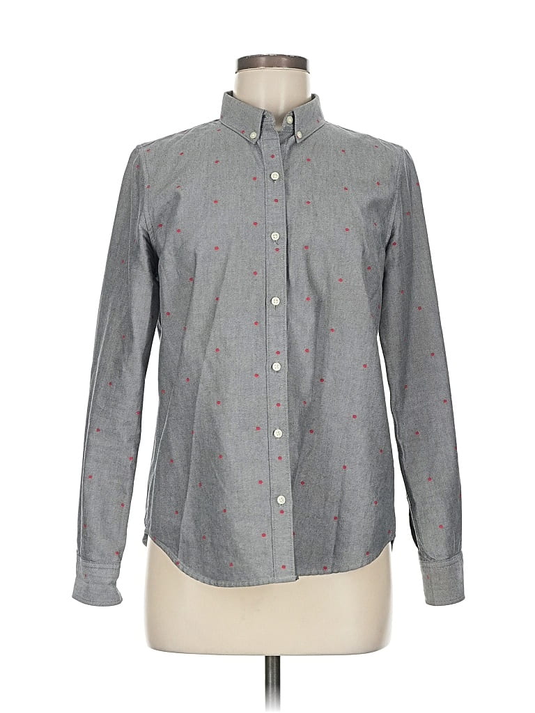 Pre-owned Gap Long Sleeve Button Down Shirt In Gray