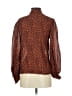 Theory 100% Silk Animal Print Brown Long Sleeve Silk Top Size P (petite) - photo 2