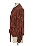 Theory 100% Silk Animal Print Brown Long Sleeve Silk Top Size P (petite) - photo 5