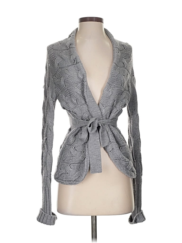 Pre-owned Bcbgmaxazria Cardigan Sweater In Gray