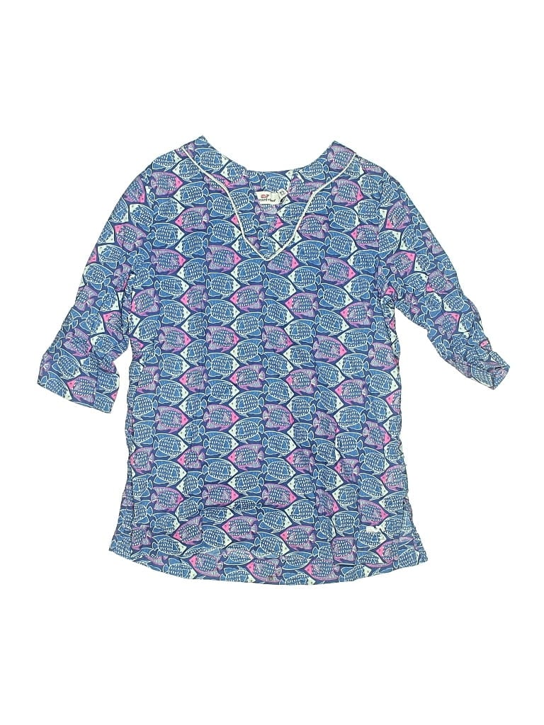 Pre-owned Vineyard Vines Kids' 3/4 Sleeve Blouse In Blue