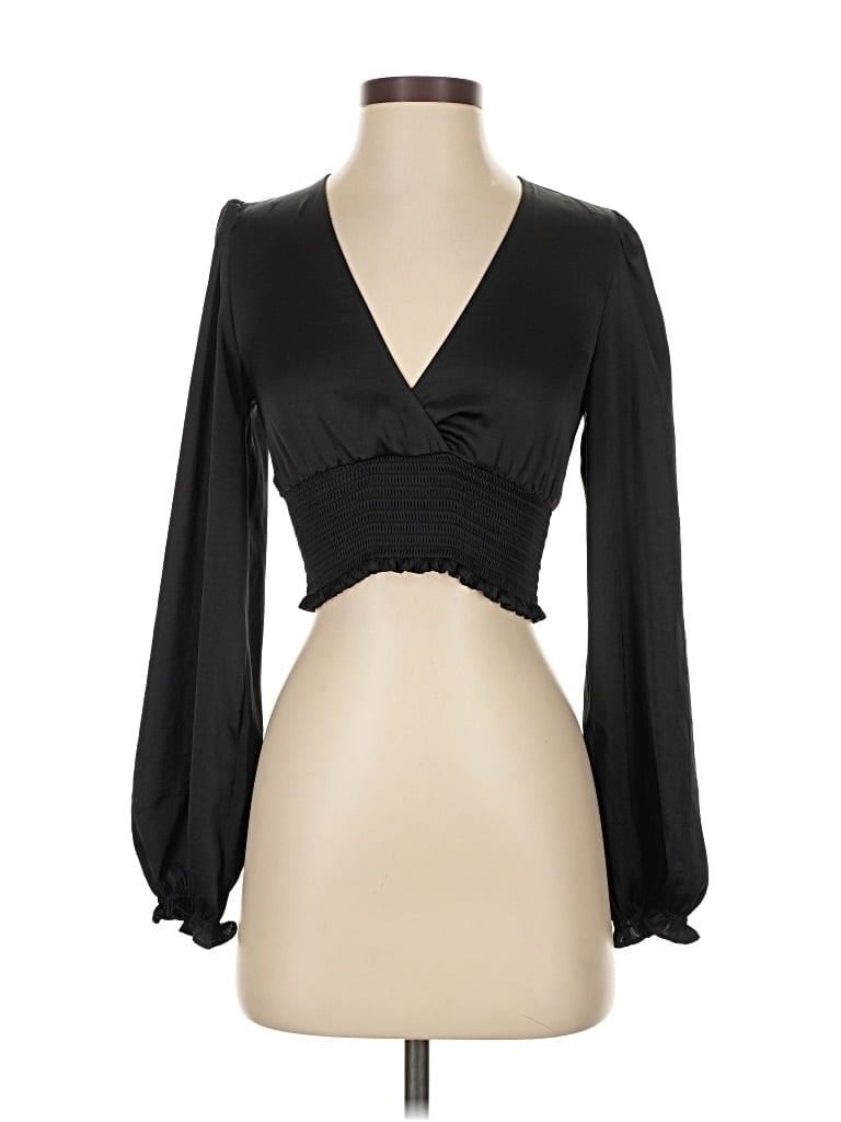 Pre-owned Wilfred Long Sleeve Blouse In Black