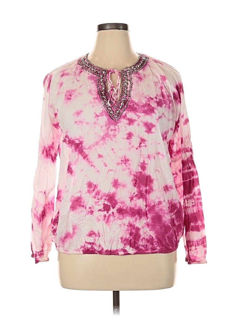 Pre-owned Michael Michael Kors Long Sleeve Blouse In Pink