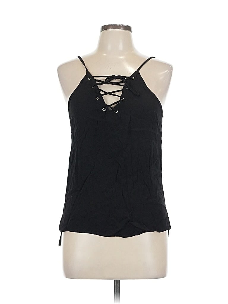 Pre-owned Elan Sleeveless Blouse In Black
