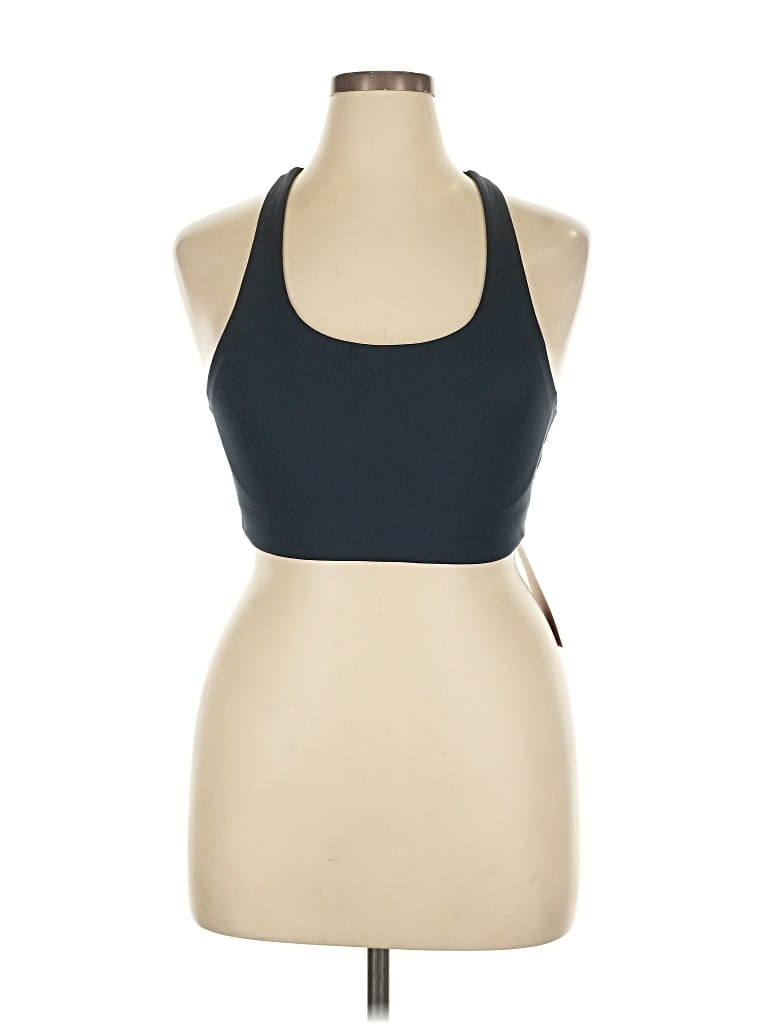 Girlfriend Collective Tank Top Blue Halter Neckline Tops