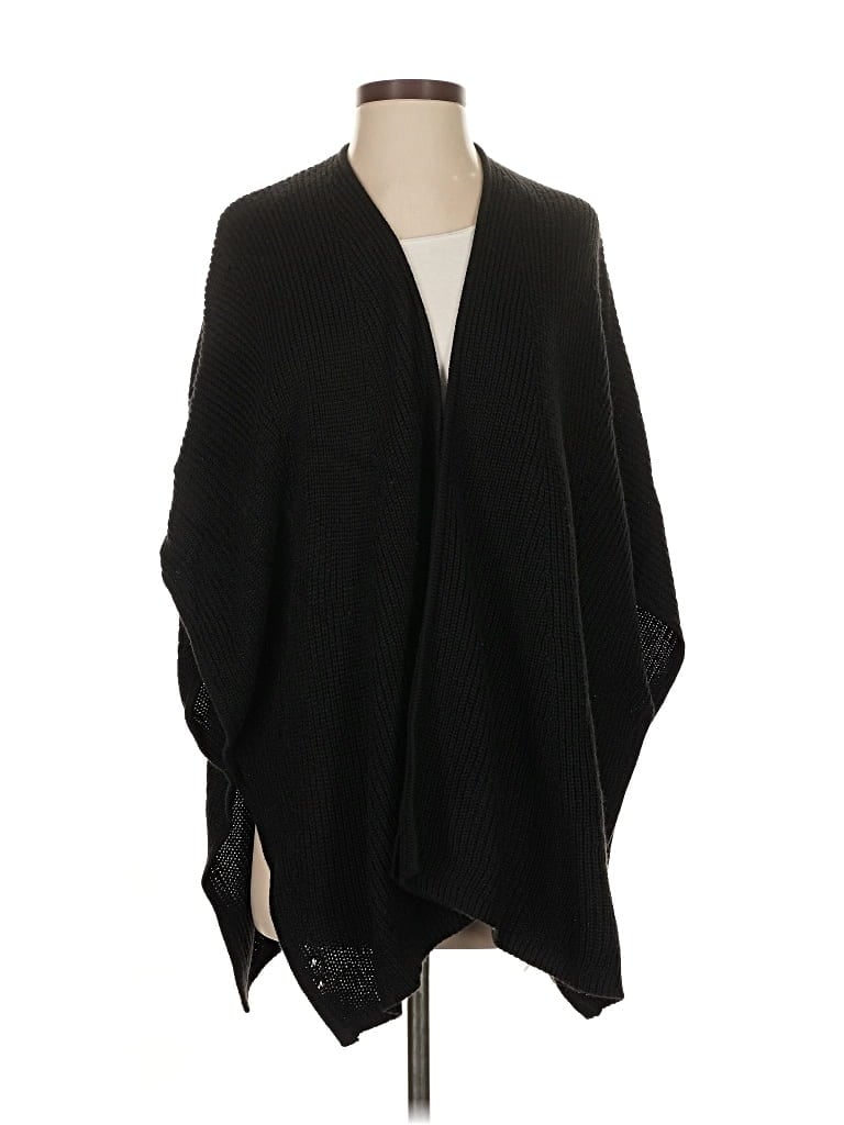 Pre-owned Ann Taylor Loft Poncho In Black