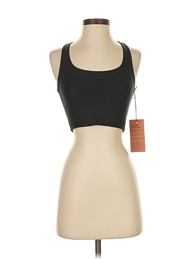 Girlfriend Collective Tank Top Black Halter Neckline Tops