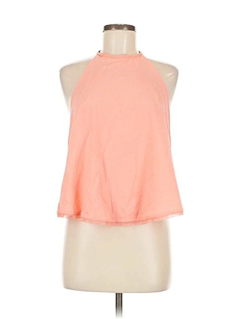 Pre-owned Lululemon Athletica Tank Top Orange Halter Neckline Tops