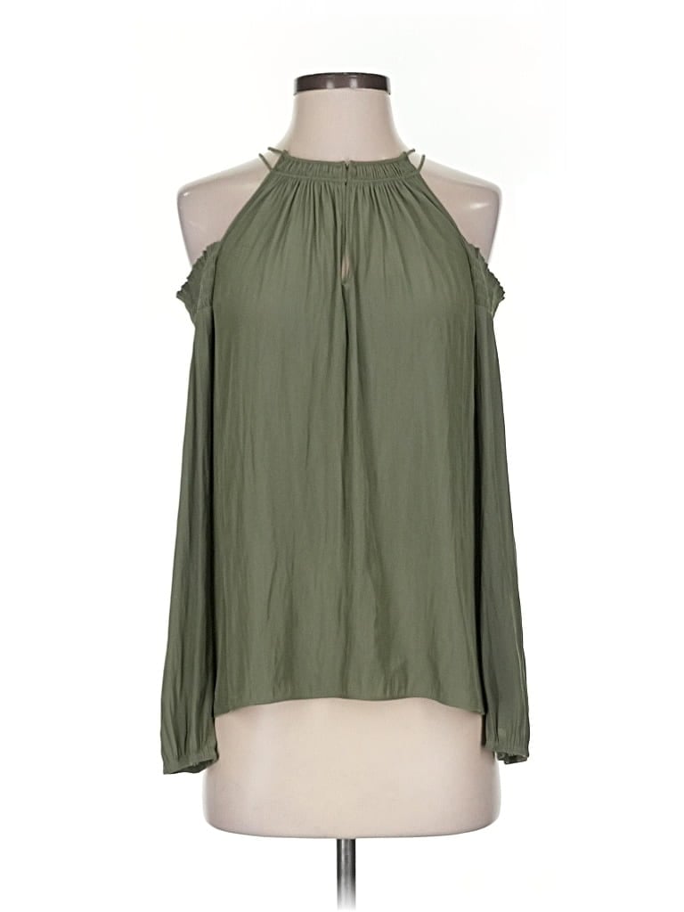 Pre-owned Ramy Brook Tank Top Green Halter Neckline Tops