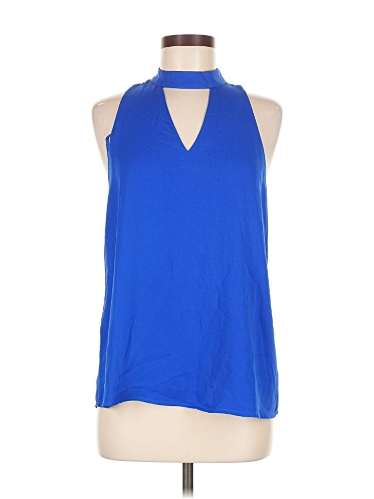Pre-owned Naked Zebra Sleeveless Blouse In Blue