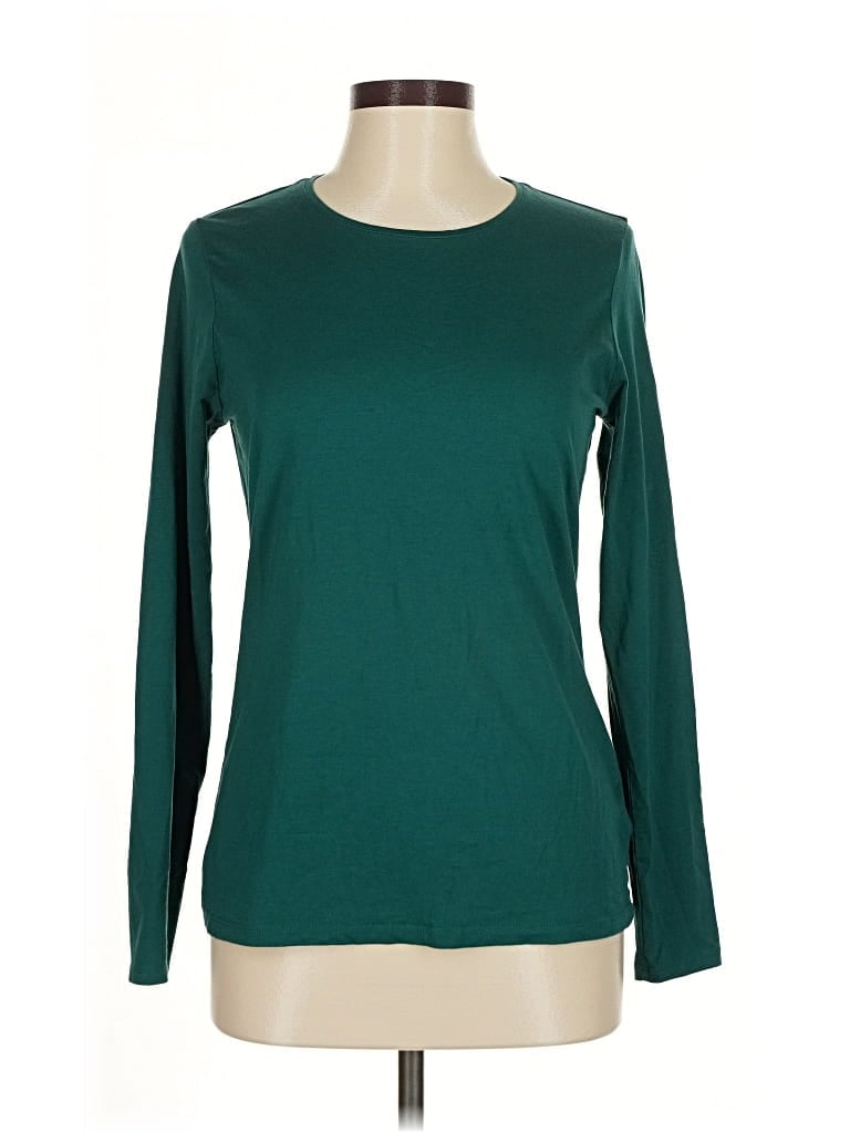 Pre-owned Lands' End Long Sleeve T-shirt In Green