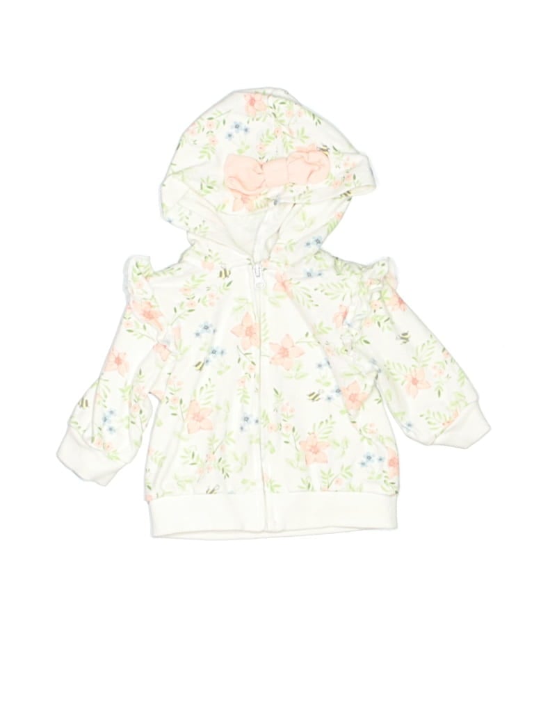 Pre-owned Assorted Brands Babies' Zip Up Hoodie In White