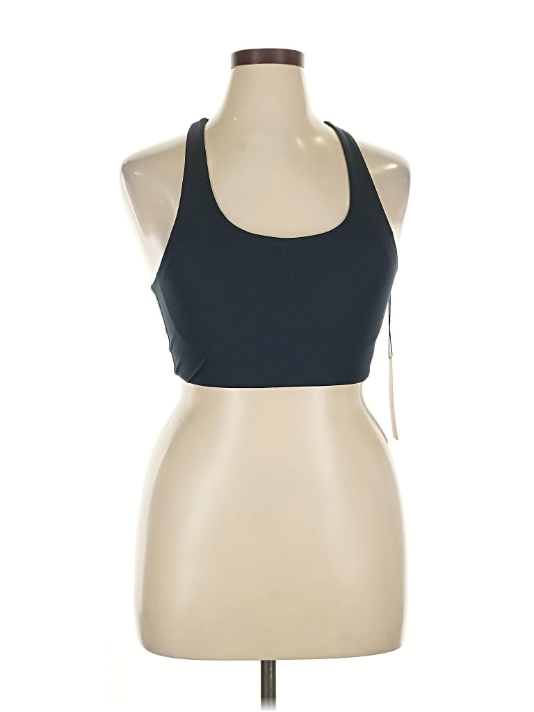 Pre-owned Girlfriend Collective Tank Top Blue Halter Neckline Tops