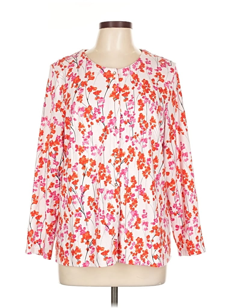 Pre-owned Quacker Factory Cardigan Sweater In Pink