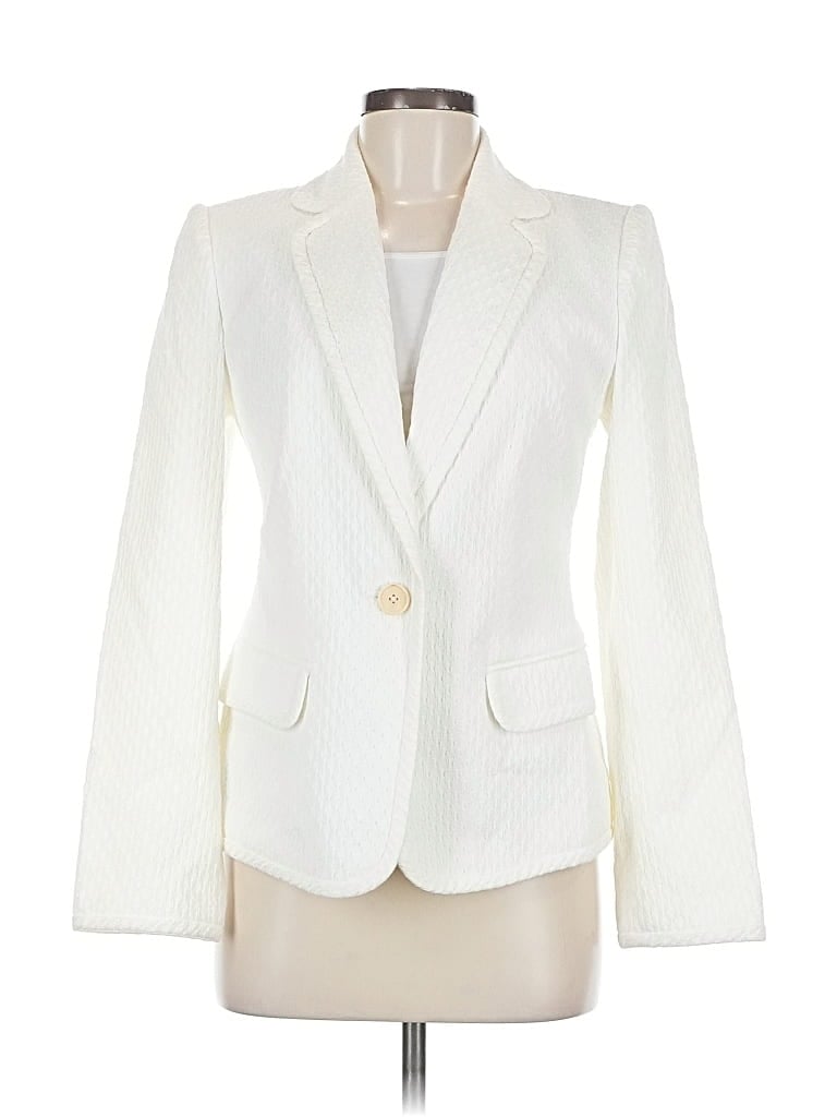 Pre-owned Linda Allard Ellen Tracy Blazer Jacket In White